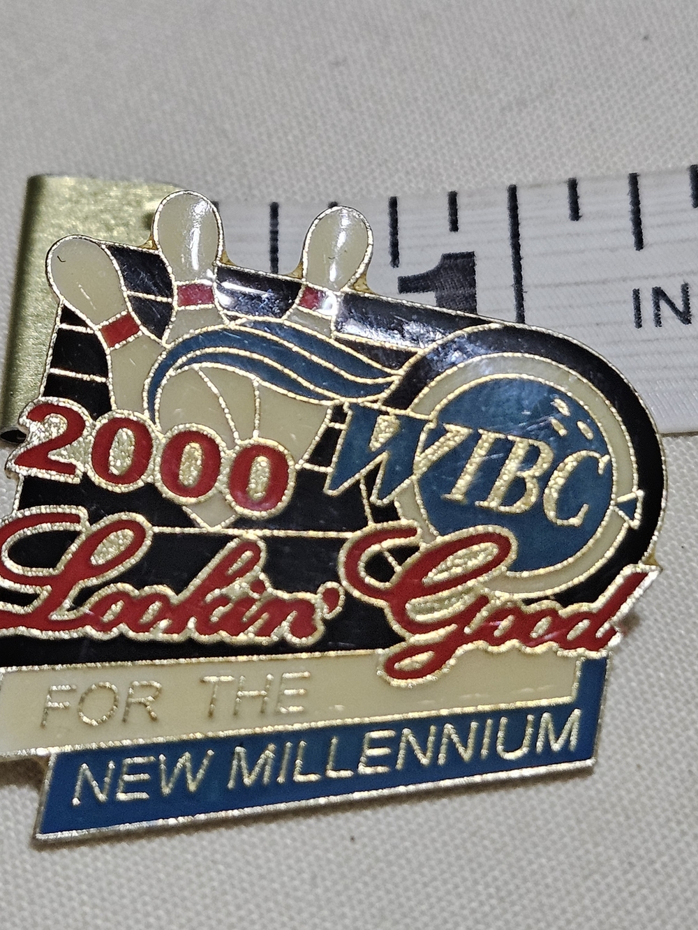 2000 Lookin' Good Bowling Enamel Pin - WTBC Logo
